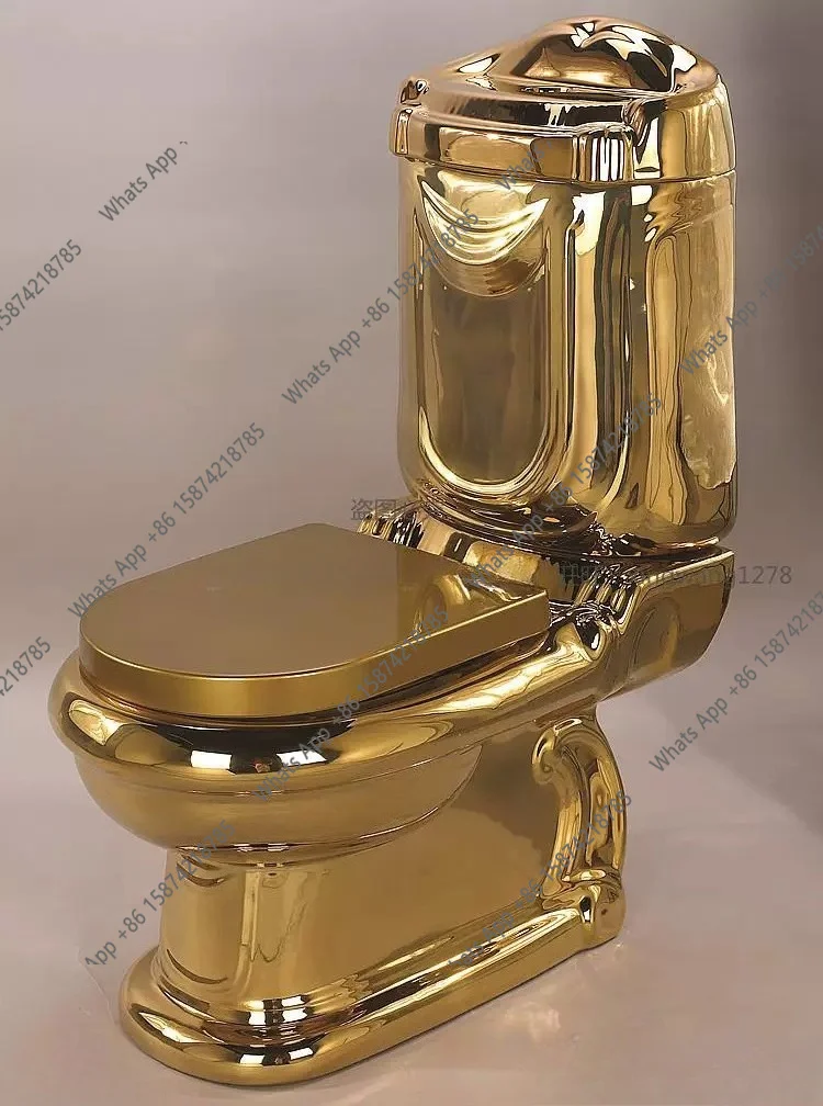 

European pure gold toilet color gold toilet embossed local tyrant gold toilet designer model