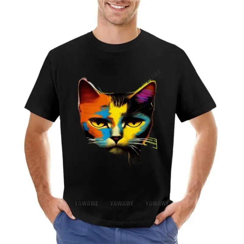 

cat lover neo expressionism cat fashion T-Shirt tees heavyweight mens graphic t-shirts man t-shirt cotton crew neck tshirt