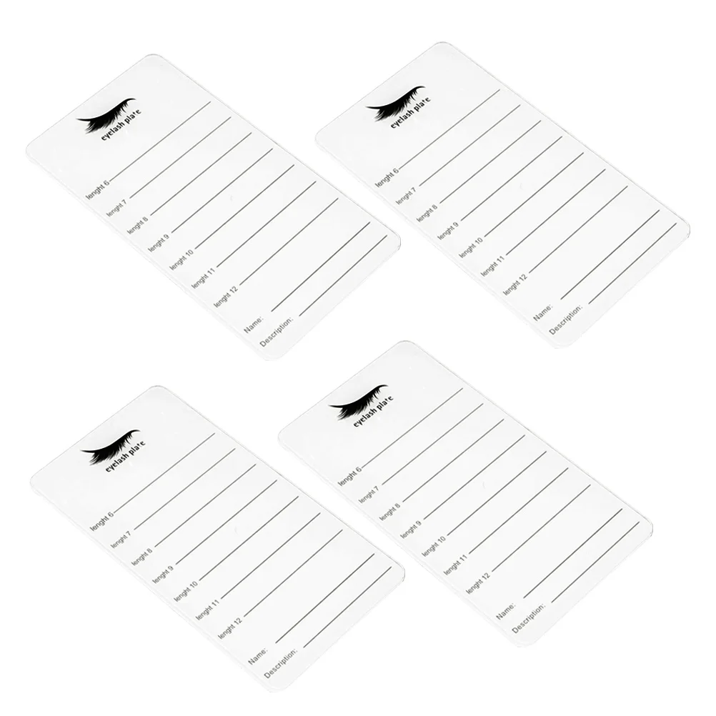 4Pcs Acrylic Eyelash Grafting Board 6-12Mm Lash Extension Tray Lightweight Portable False Lash Storage Display Holder for Salon