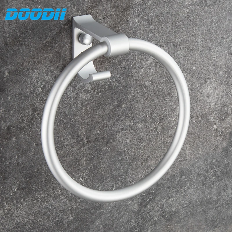 DooDii Portable Towel Racks Round Aluminum Towel Holder Rings Wall-Mounted Bathroom Towel Racks New Hot Sale