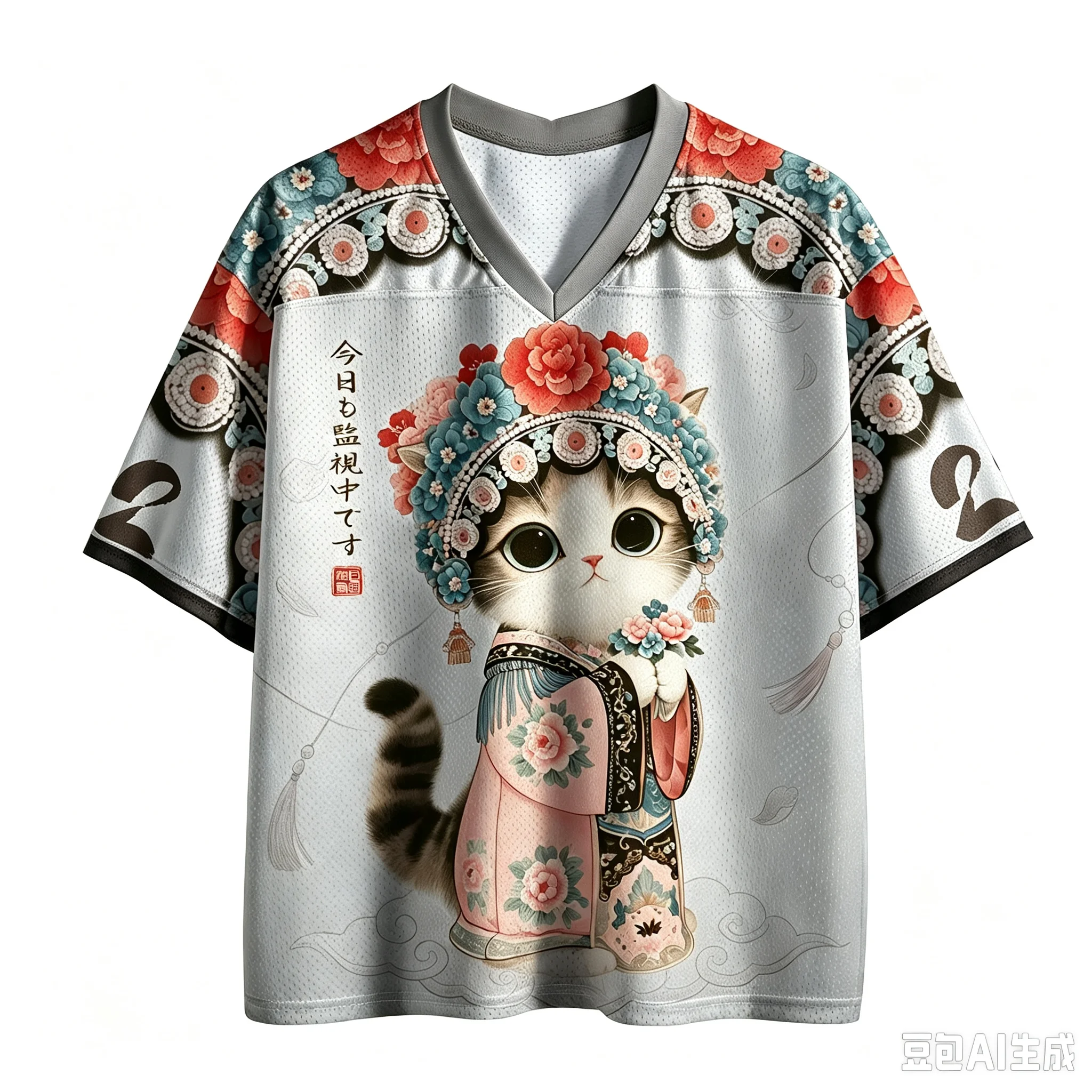 Sommermode, trendiges, farbenfrohes, künstlerisches, dramatisches Katzen-3D-Print-T-Shirt für Damen und Herren, V-Ausschnitt, große Größen, sportlich, schnelltrocknend, lässig, Familienkleidung, Oberteil – Detail 7