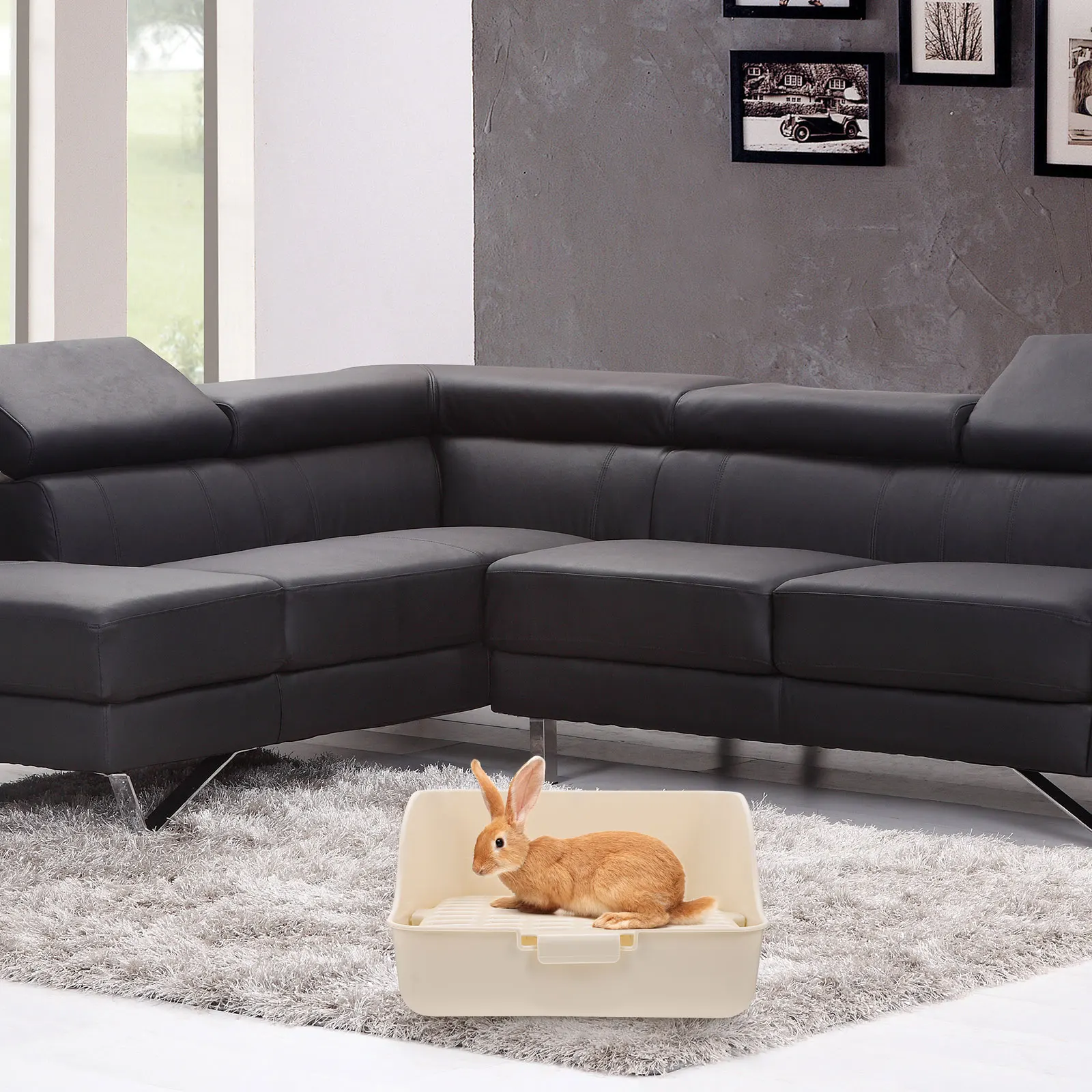 Plastic Pet Toilet For Small Animals Compact Rabbit Litter Box Durable Bunny Potty With Training Corner Pet Supply Lightweight