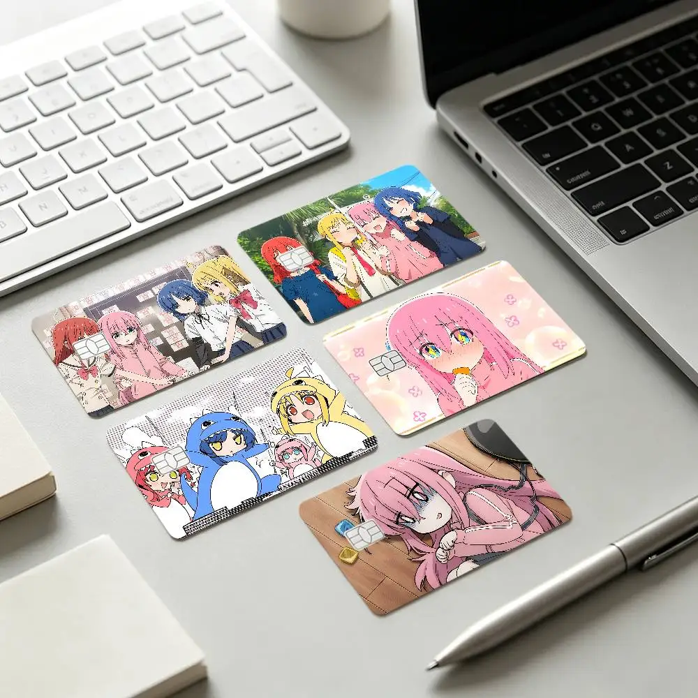 Anime B-BOCCHI THE ROCK-s Card Stickers Credit Card DIY Card Protector Stickers Waterproof Film Skin Cover