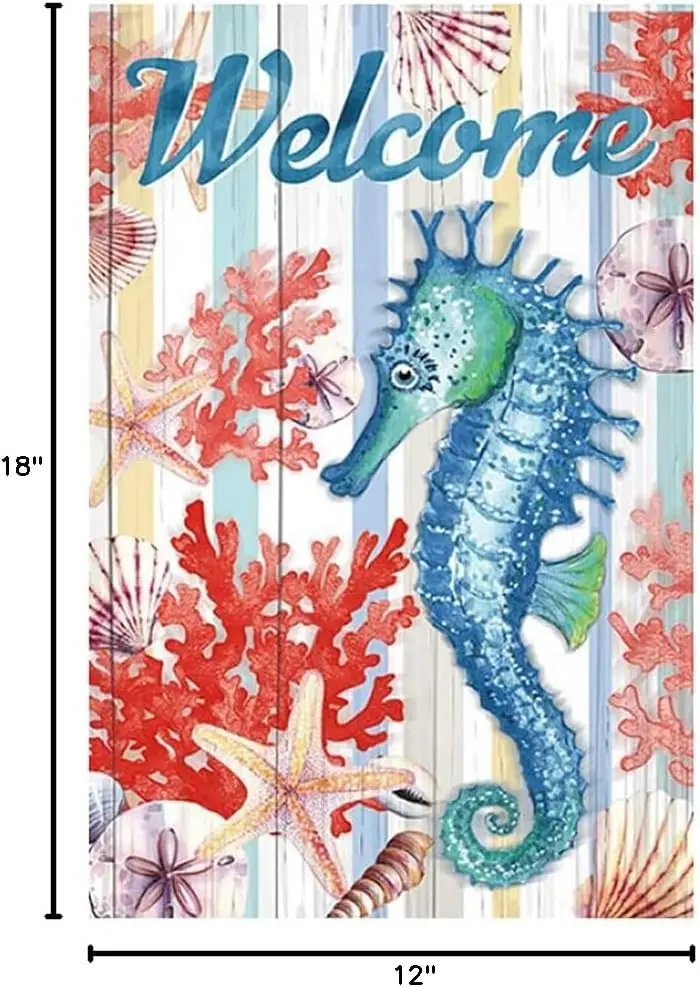 Super Tough Summer Garden Flag - Coastal Welcome | 12