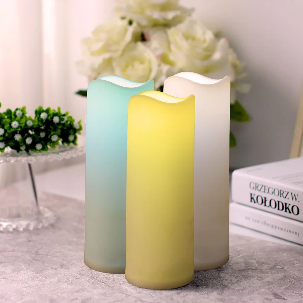 2PCS Flickering Flameless Candles Candles Battery Operated LED Pillar Candles With Remote & Timer Waterproof Outdoor Home Decor