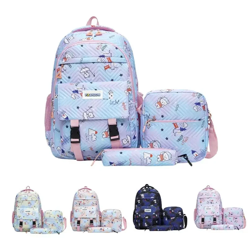 

New Design Teens Backpack Set Girls School Backpack Lunch Box Pencil Bags Student Bookbags 3 in 1 Waterproof outdoor Travel bag