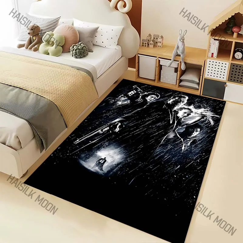 1PC Noir movie poster, armed figures Carpet for Living Room Bedroom Sofa Home Decor Rus Non-slip Floor Mat Luxury Gift