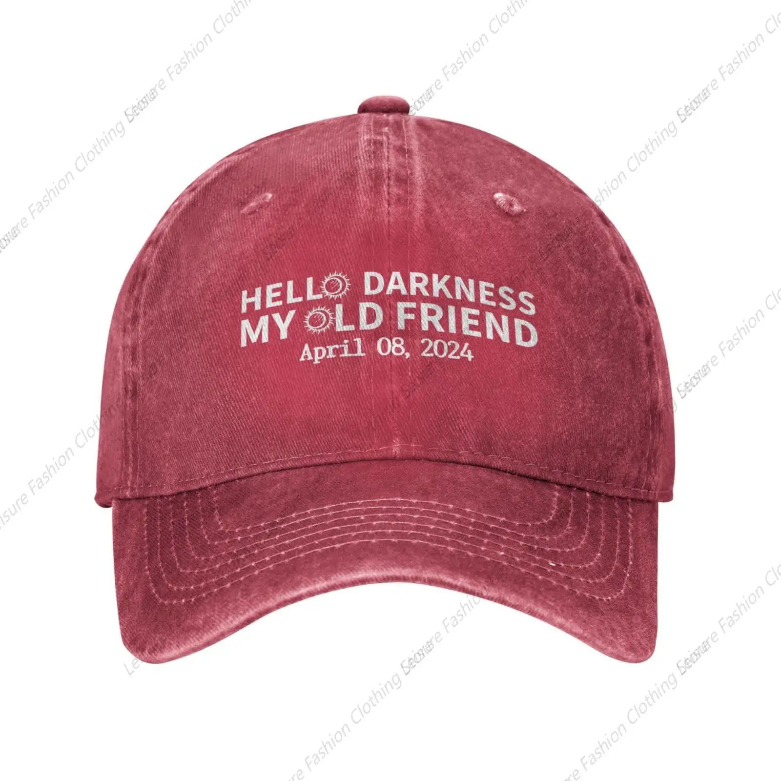 

Solar Eclipse Baseball Hat Hello Darkness My Old Friend April 08 2024 Hiking Cap for Women Fitted Golf Hats