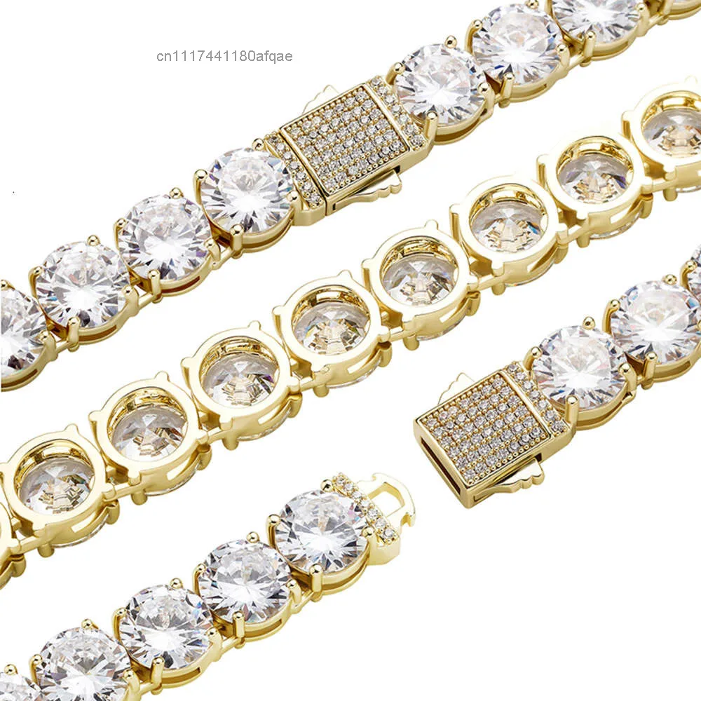 Wholesale Hip Hop 14k 18k Vvs Lab Grown Diamond Cuban Link Chain 9mm 10mm 925 Sterling Silver Moissanite Tennis Necklace.
