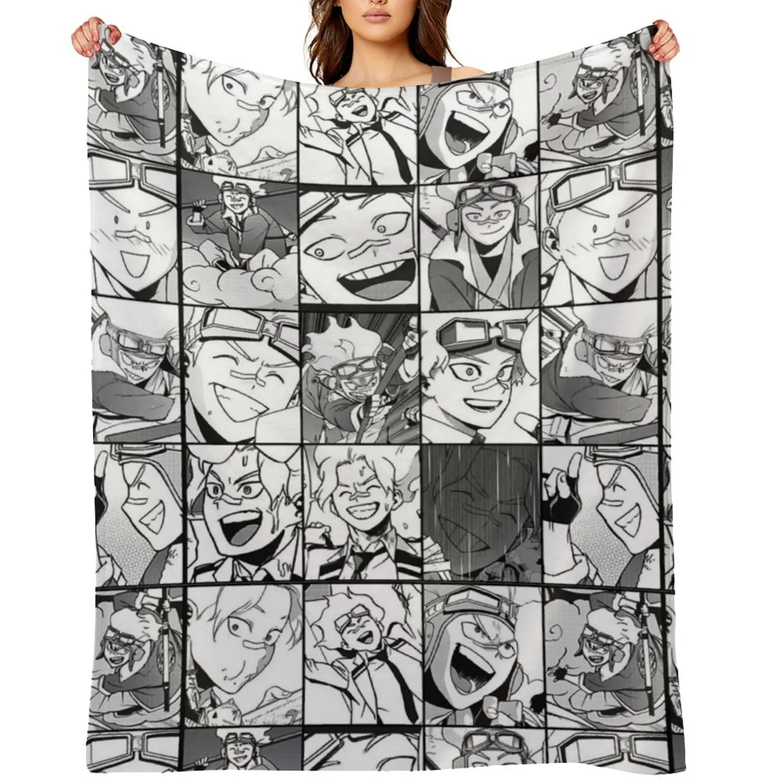 

Oboro Shirakumo-collage black and white version Throw Blanket For Baby Blankets Sofas Of Decoration for winter Moving Blankets