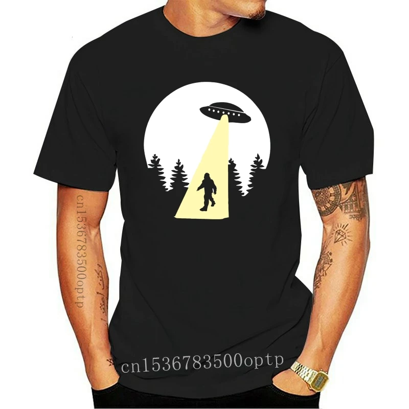 New Sasquatch Beam Up T-Shirt - Funny T Shirt Ufo Aliens Retro Cool Space Bigfoot Us Loose Size Tee Shirt