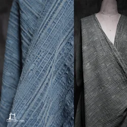 Concave and convex three-dimensional jacquard texture vintage distressed vertical crack dirty wash summer pants designer fabric