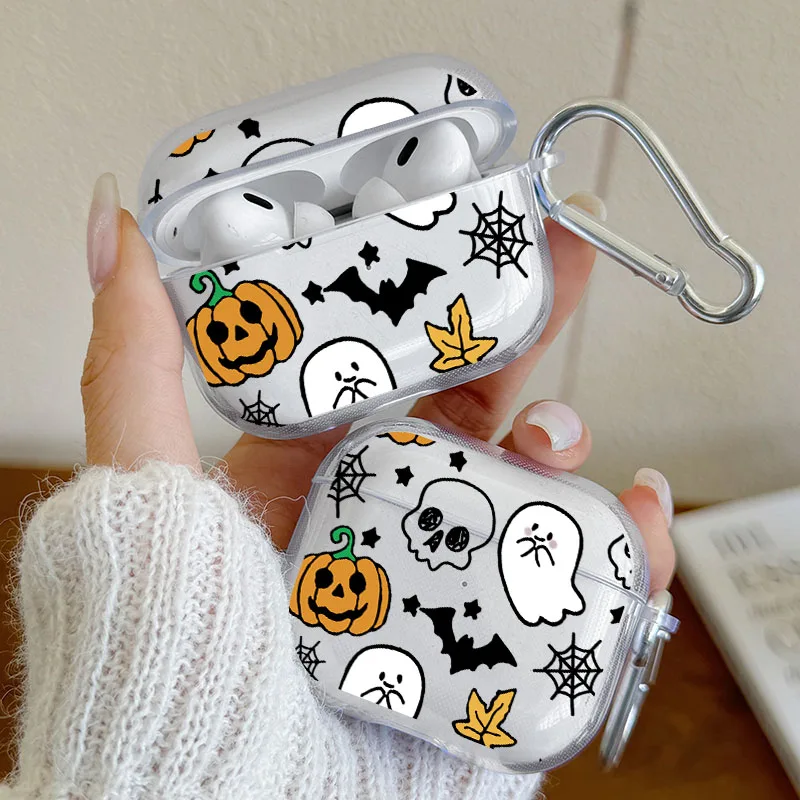 

Spooky Graphics Headphone Cover for Airpods 1/2 3 4 Earphone Case for Airpods Pro 2 and Pro Shockproof Halloween Themed Cover
