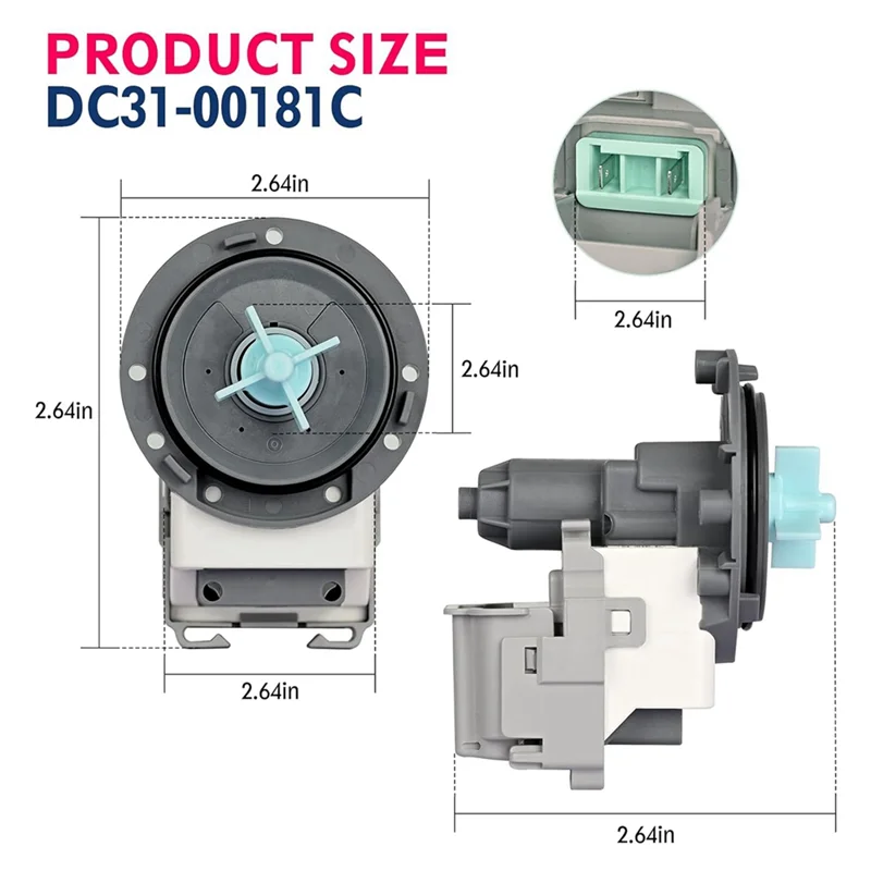 ABHU DC31-00181C Washer Pump Motor Replace DC31-00030E,00030J,30008F,DC96-01113G,AP6025315 For Samsung Recirculation Pumps