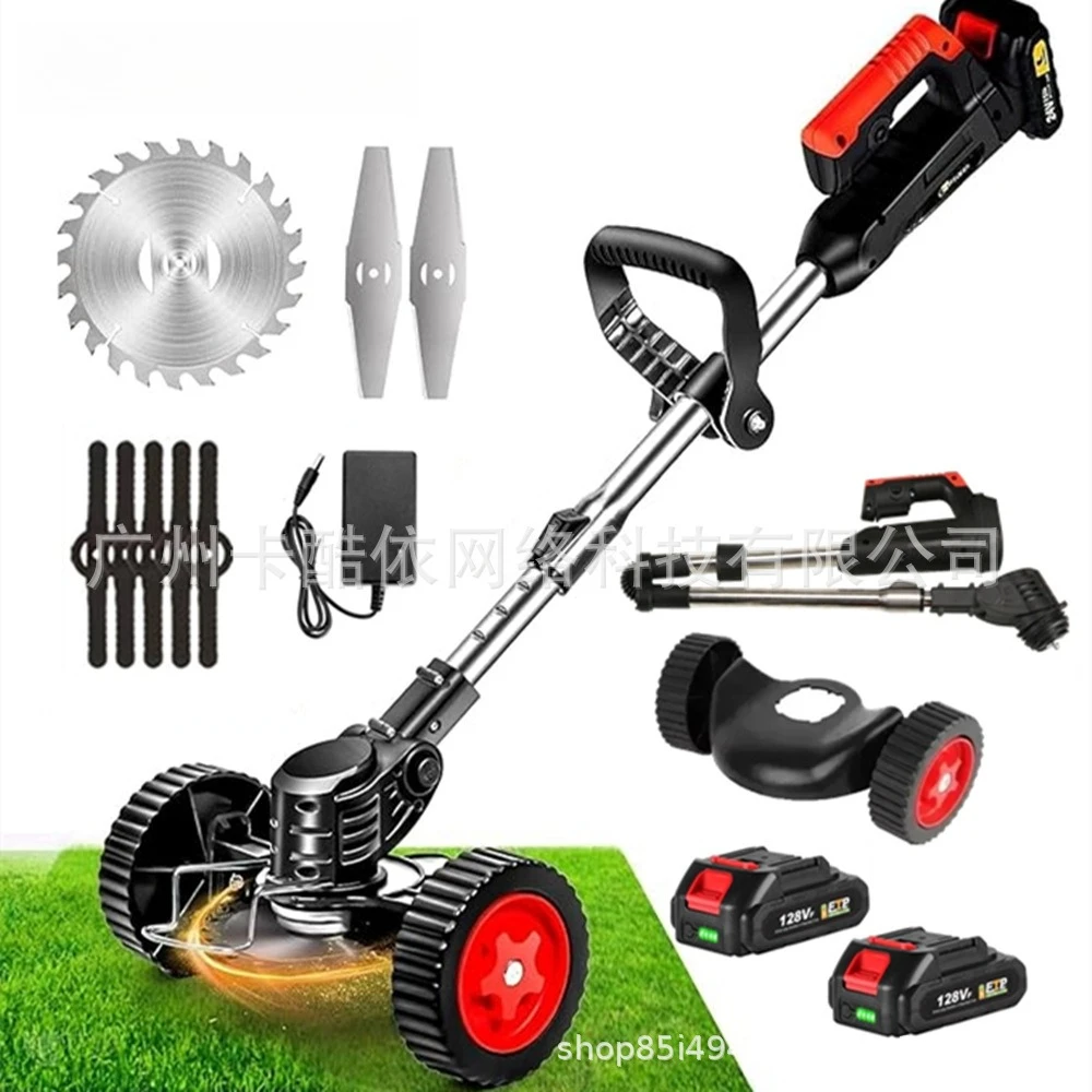 Foldable Cordless Lawn Mower Rechargeable Li‑ion Battery Electric Grass Trimmer Garden Weeding Tool