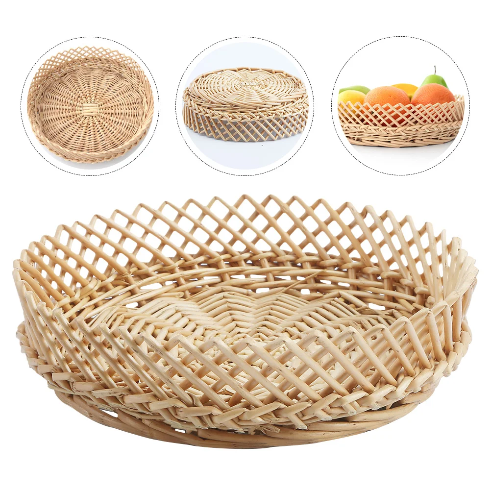 

1Pcs Fruit Basket Khaki Multi-Purpose Large Storage Basket Creative Household Display Container for Bread Snacks Desktop Decor