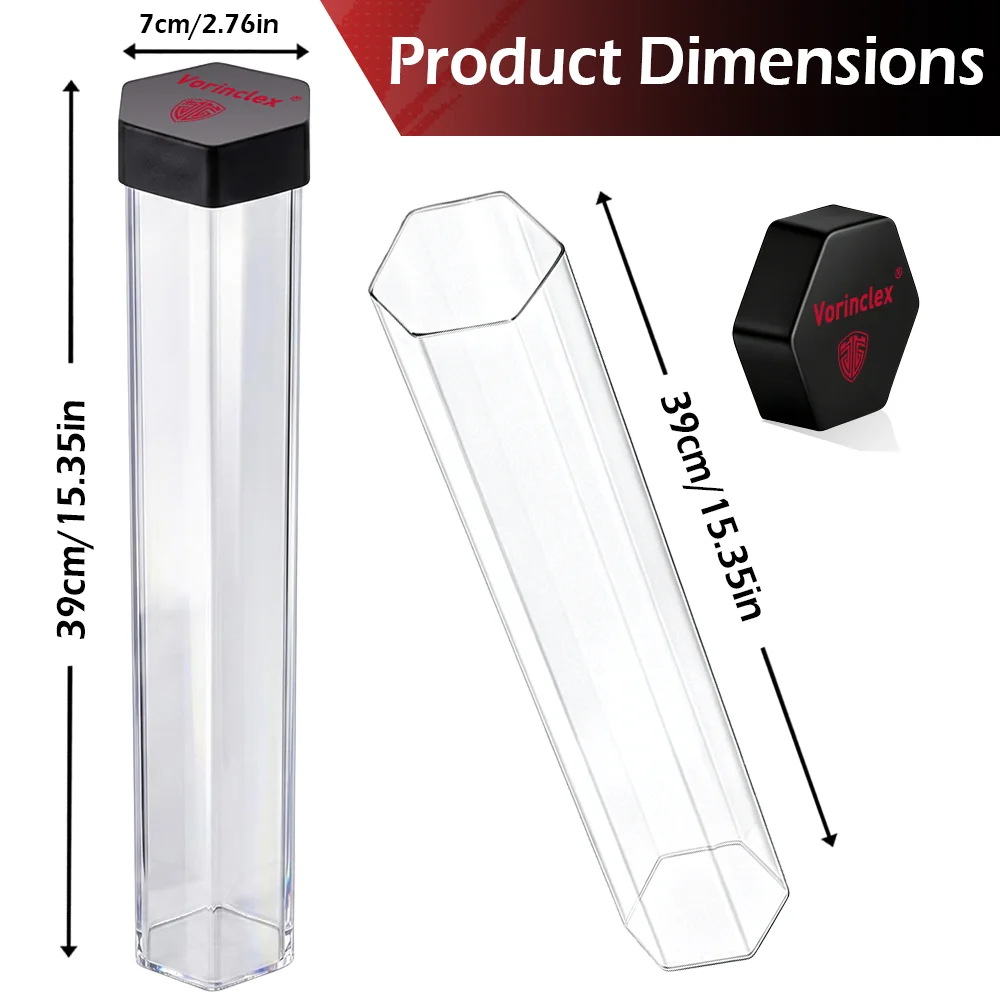 Hexagon TCG Gaming Playmat Tube Won't Roll Off Surfaces-Easy in & Out Design- Store Your Card & RPG Play Mats