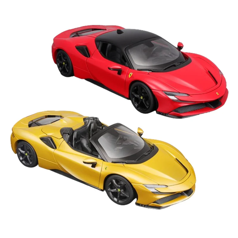 Bburago Model Car Ferrari Spider SF90 1:18 Alloy Diecast Model Luxury Vehicle Model Collection Desktop Ornaments Birthday Gift