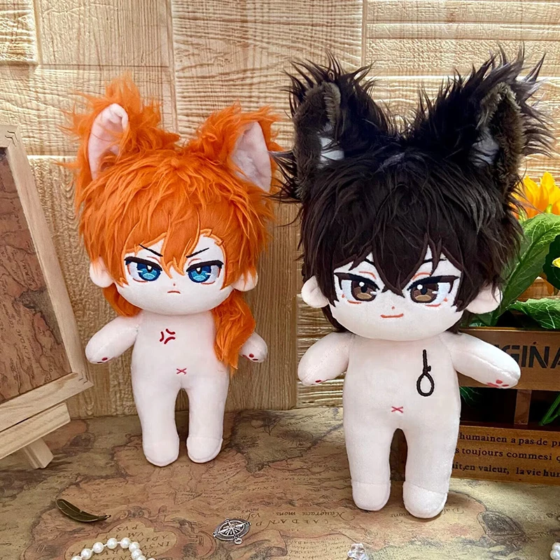 Ausgestopfte Anime Bungou streunende Hunde Baumwoll puppe Dress-up Nakahara Chuya Dazai Osamu Plüsch puppe 20cm original Sammler Spielzeug Geschenk