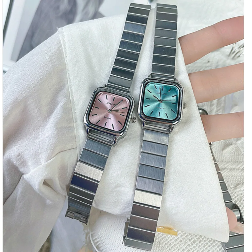 

Luxury Watch for Women New Fashion Elegant Simple Square Dial Bamboo Joint Steel Band Quartz Watches Ladies Watch Reloj Mujer