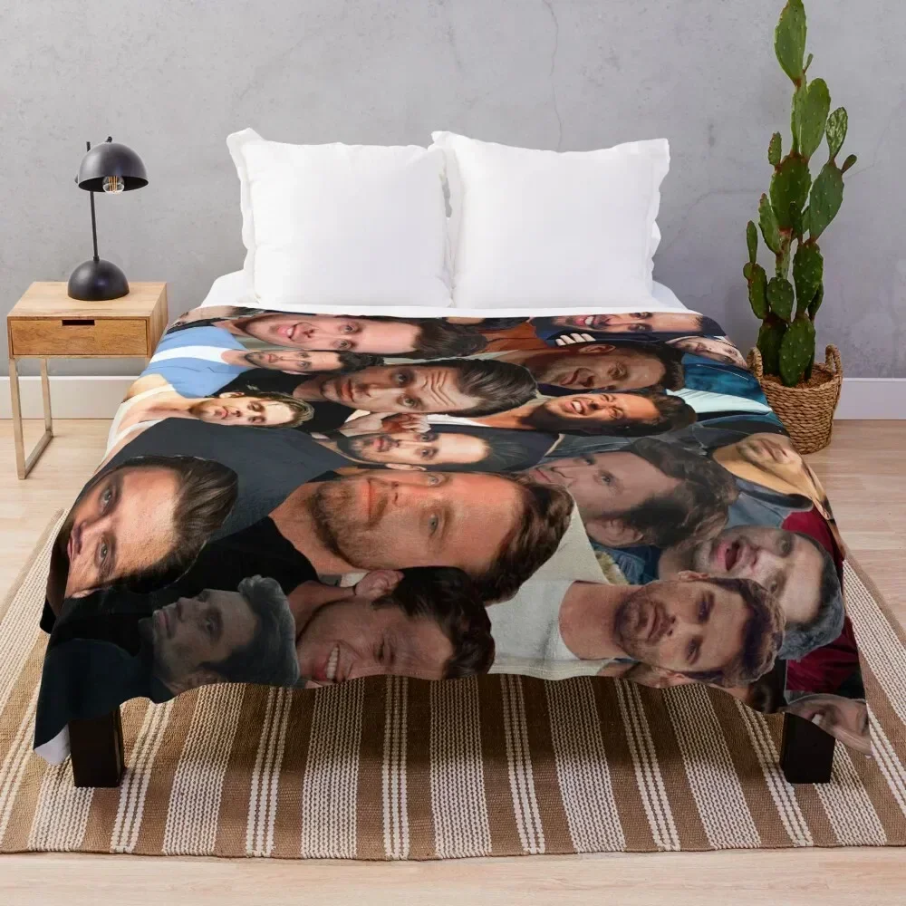 

Sebastian Stan Photo Collage 2 Throw Blanket Soft Comfort Blanket for Reading Watching TV