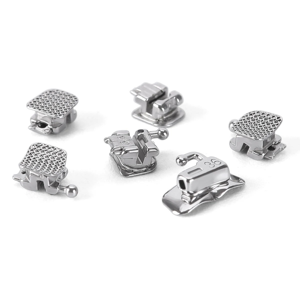 24PCS AZDENT Dental Klammern Kieferorthopädische Zahnspangen Selbstligierende Mesh Basis Mini Roth/MBT 0,022 Haken 3-4-5 & Bukkalröhrchen Zahnmedizin – Detail 6