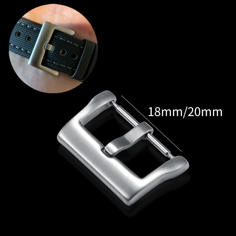 For Blancpain FIFTY FATHOMS Clasp Butterfly Buckle Folding Buckle 20MM for Nylon leather strap silicone clasp Stainless steel
