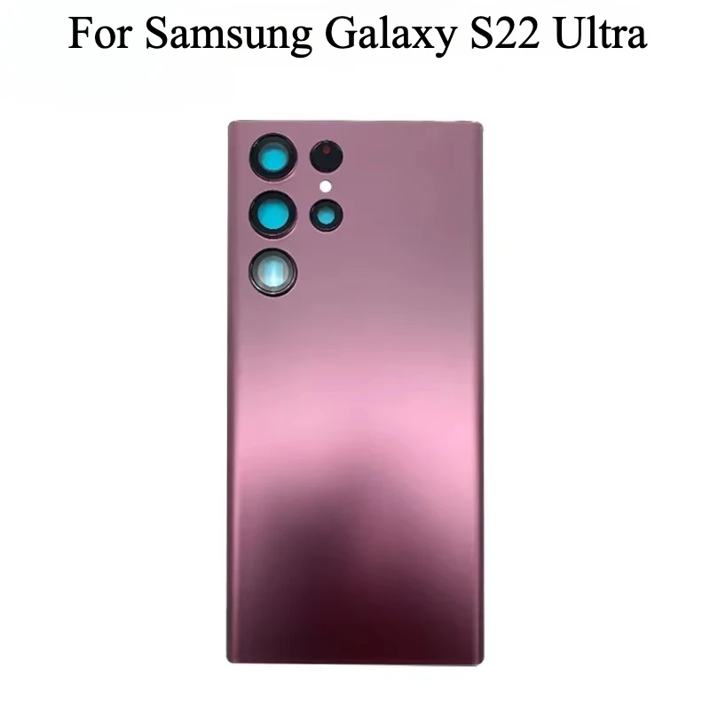 

Замена заднего стекла для Samsung Galaxy S22 Ultra SM-S908B, чехол для задней двери с аккумулятором и объективом камеры с клеем