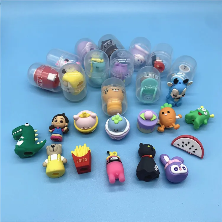 10pcs 32*45mm Novelty Funny Relaxation Toys Mixed Surprise Egg Capsule Egg Ball Model Cute Mini Animal Capsule Children's Toys