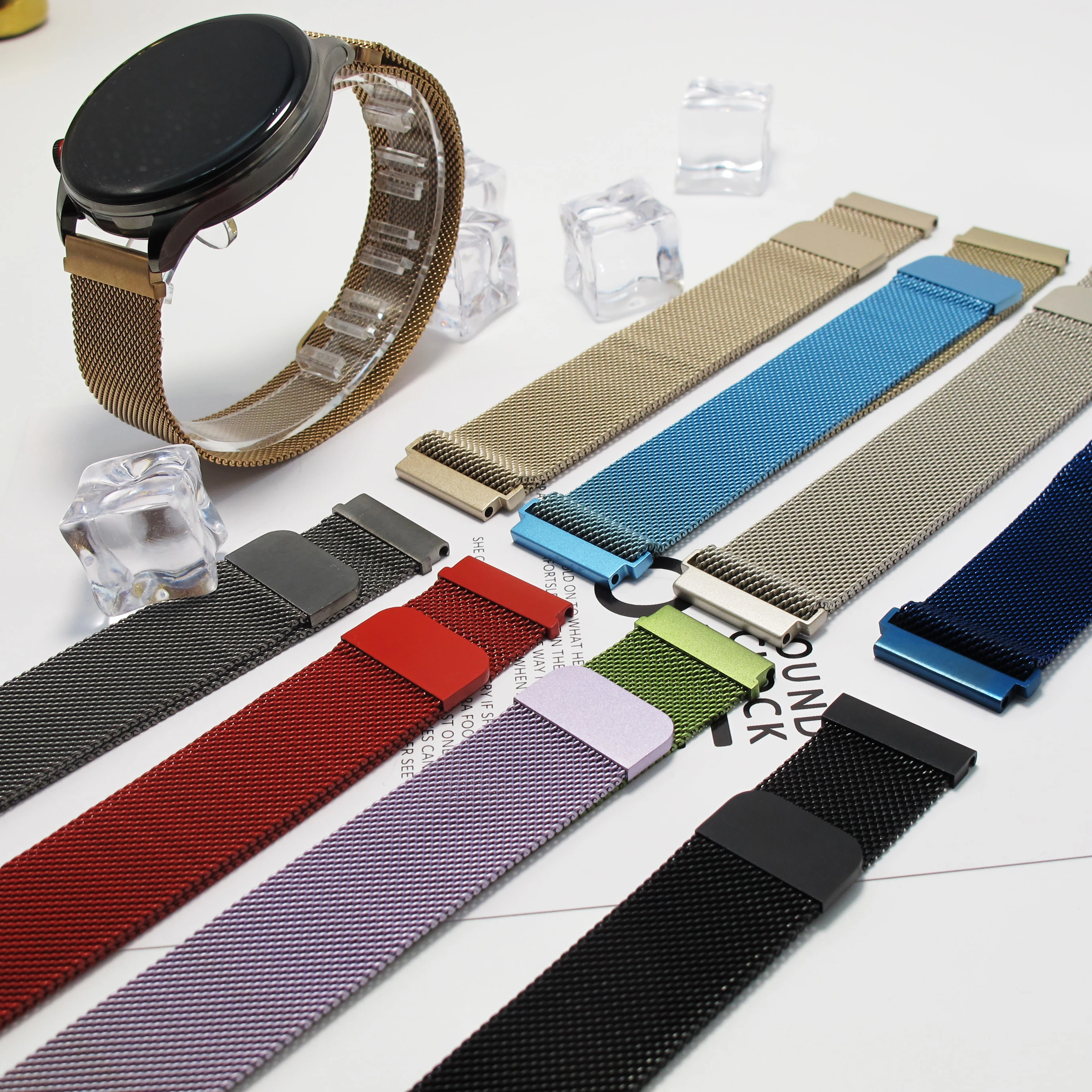 22mm Universal Metal Magnetic Strap for Huawei GT5/4/3Pro 46mm Lightweight and Versatile Strap for Samsung Watch3 45mm 46mm