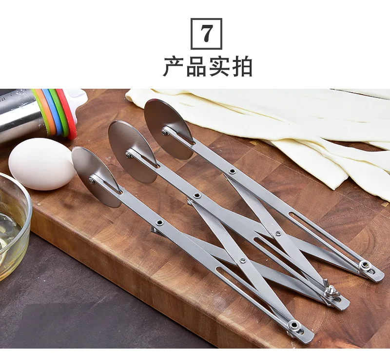 3/5/7 Räder Cutter Teig Teiler Seite Pasta Messer Flexible Roller Klinge Pizza Gebäck Schäler Edelstahl Backformen Werkzeuge – Detail 4