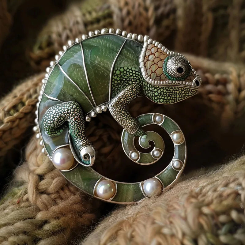 Clothing Accessories Corsage Enamel Painted Chameleon Brooch Jewelry