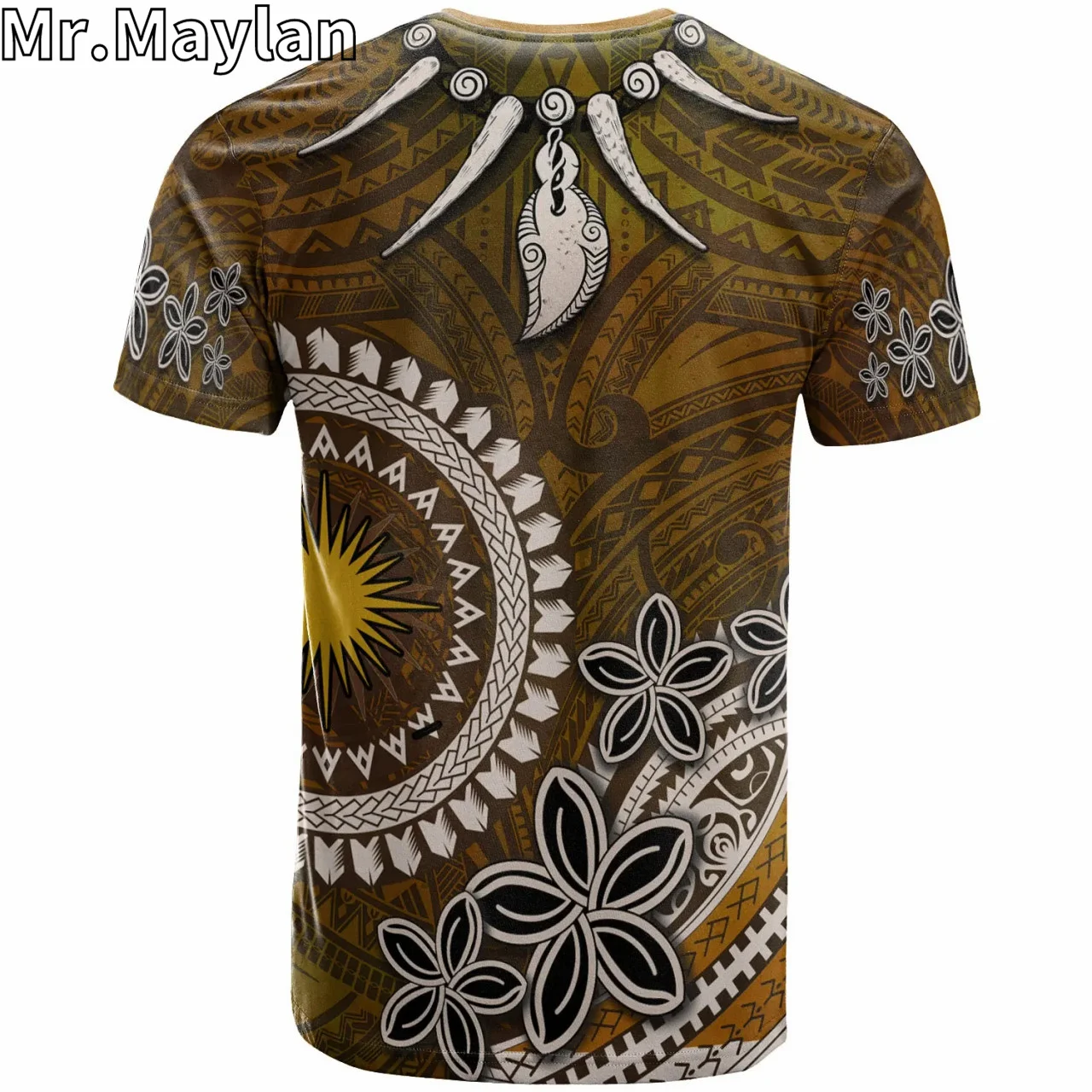 Custom 3D Printed Marshall Islands Hawaii T-Shirt Polynesian Boar Tusk Tribal Tattoo Tshirt Men Women Streetwear Unisex Tee Tops