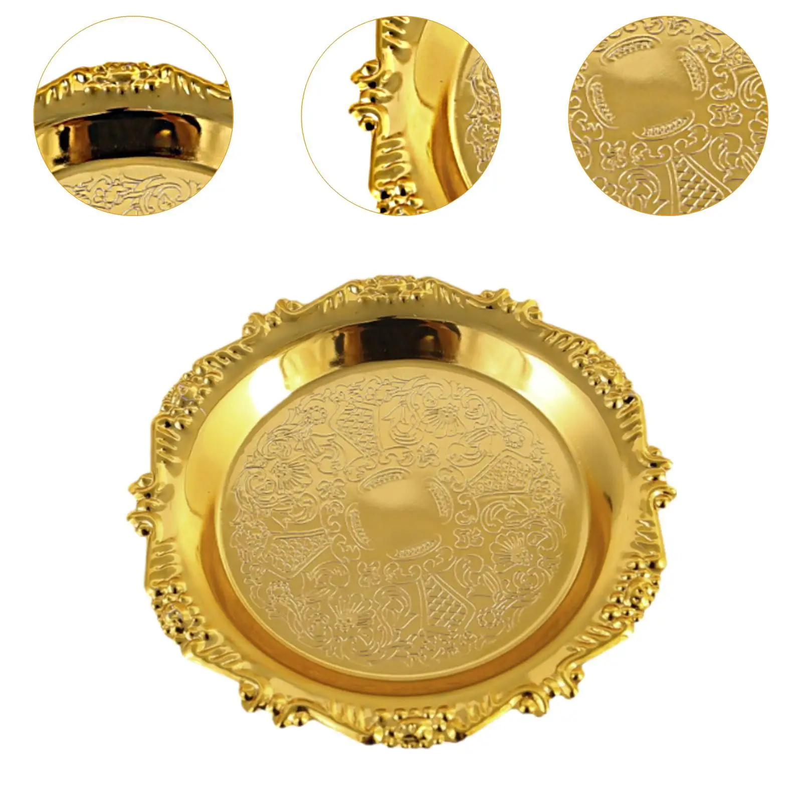 Emboss Style Tray Dessert Plate Portable Decorative Reusable Elgant Easy to Use