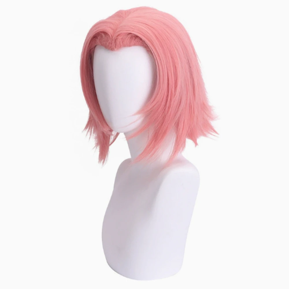 Smoke pink female ninja cosplay wig suitable for both young and adult versions