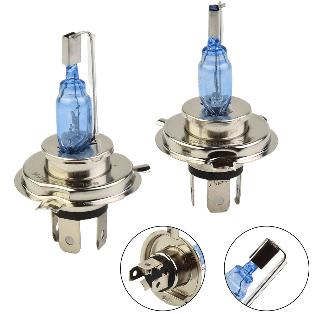 Headlight Light Bulb Replacement Scooter White Light 12V H4 HID Modified 2pcs Good Light Transmission Easy To Use