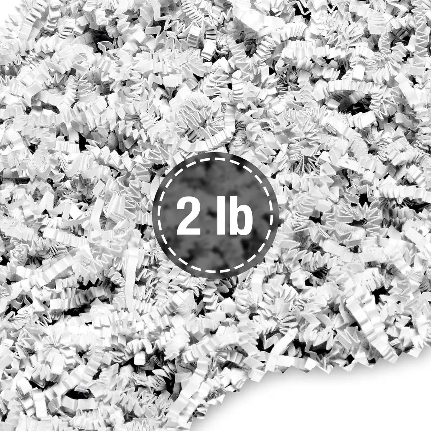 

Crinkle Cut Paper Shred Filler 2 LB White for Gift Baskets, Packing and Protecting