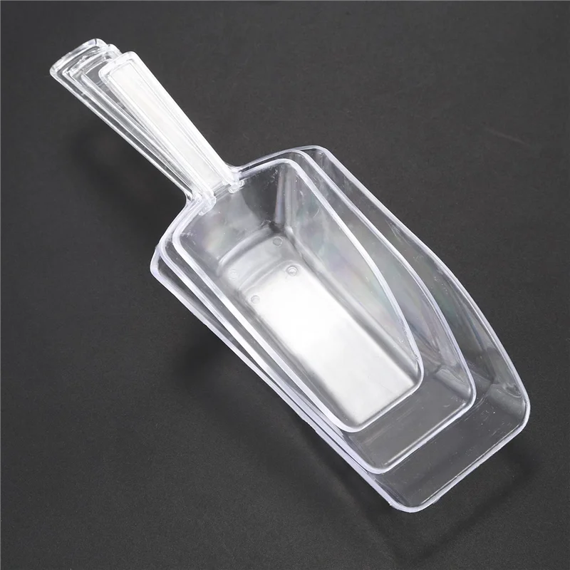 B62B-6 Piece Pallet Ice Scraper Shape Plastic Scoop - Transparent
