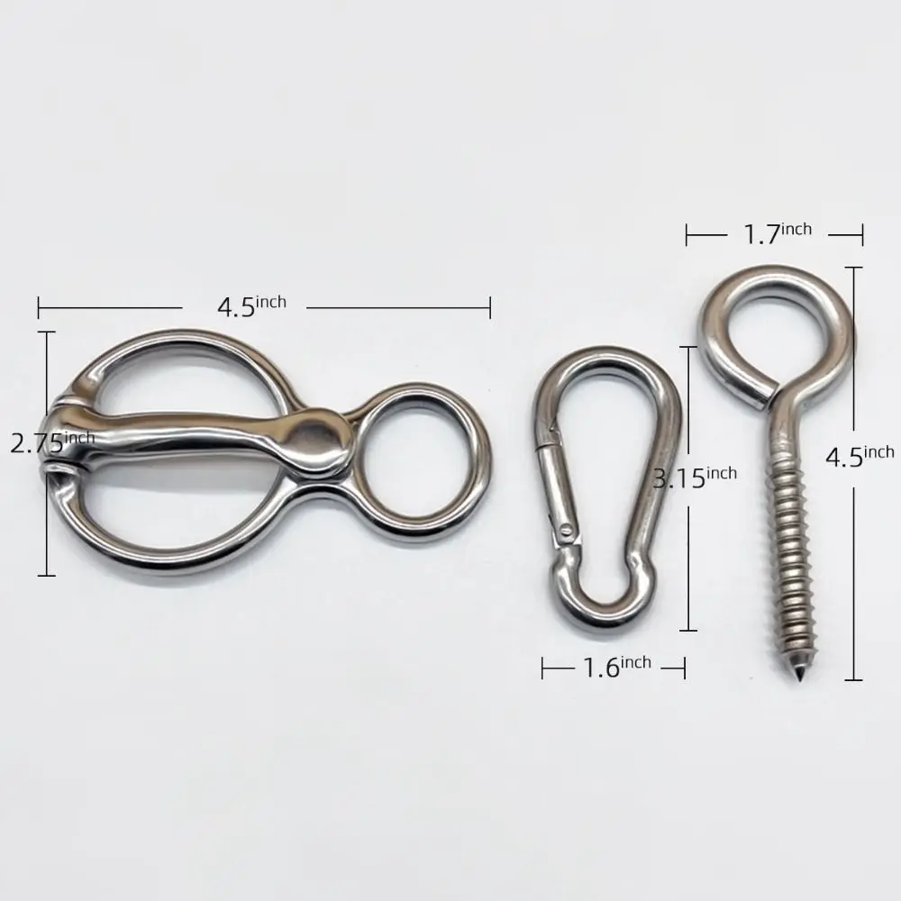 Silver Horse Tie Ring Quick Snap Stainless Steel Horse Rigging Equipment Heavy Duty Reusable Tie Horse Buckle Tack Needs