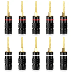 Spine a Banana HIFI 10Pcs Flex Pin, connettori/spine a banana pin da 2mm, per ingressi caricati a molla/terminali per altoparlanti