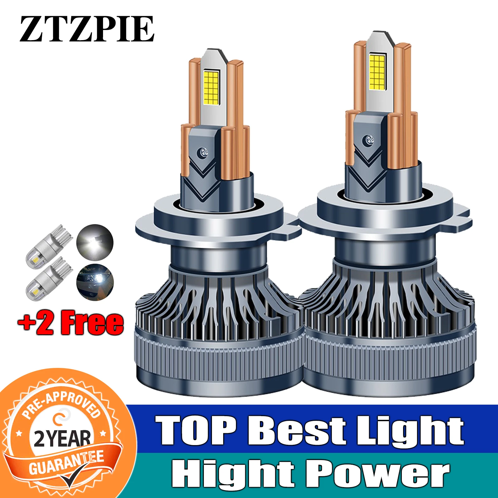 ZTZPIE Top 12V/24V 6500k H1 H7 H4 H11 H8 H9 9005 9006 9012 Bulbs 36 CSP Lamp Canbus Led Lamp Car Headlight For Auto For Light