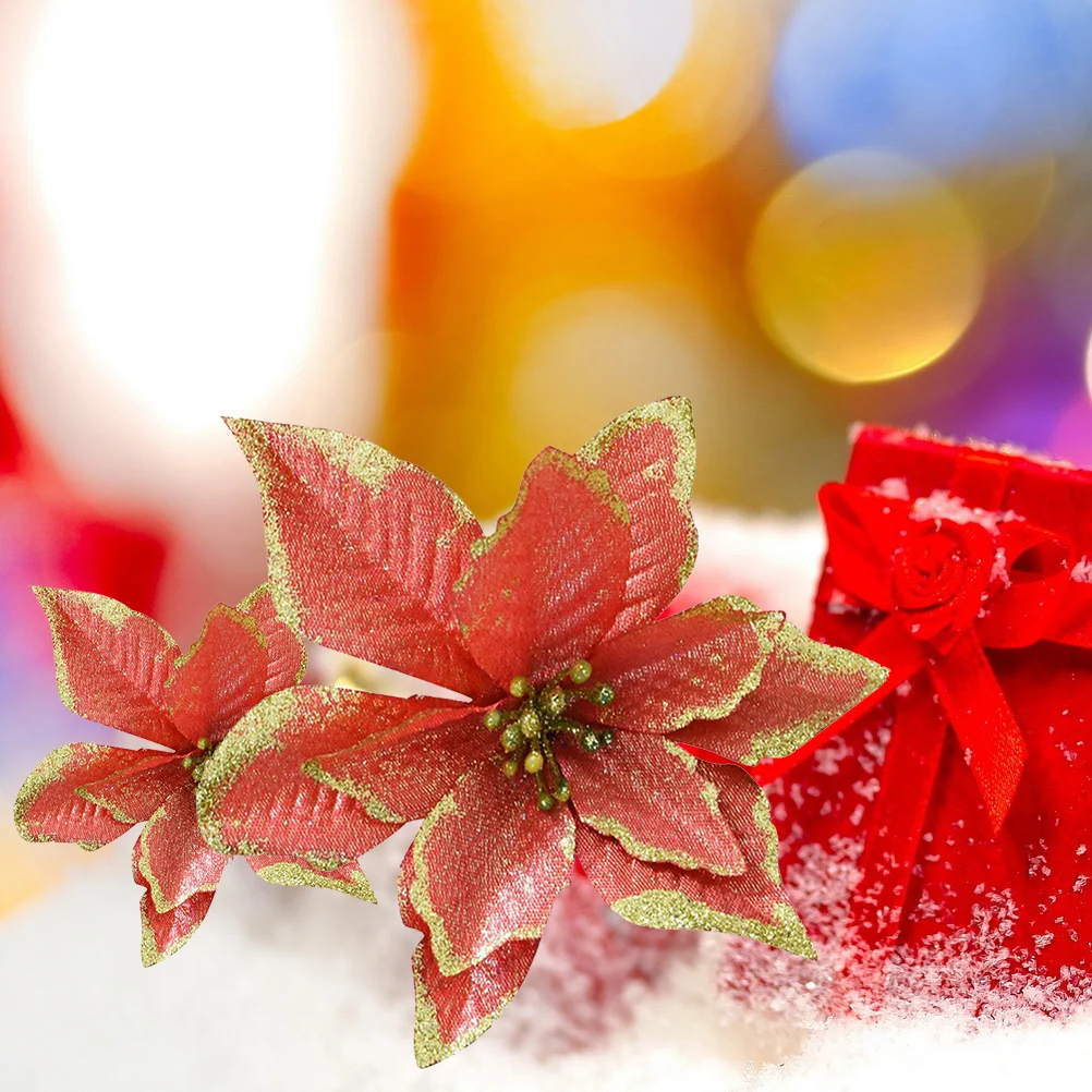 

10 Pcs Wreath Christmas Flower Decoration Indoor Decorations Hanging Holiday Decorative Ornaments