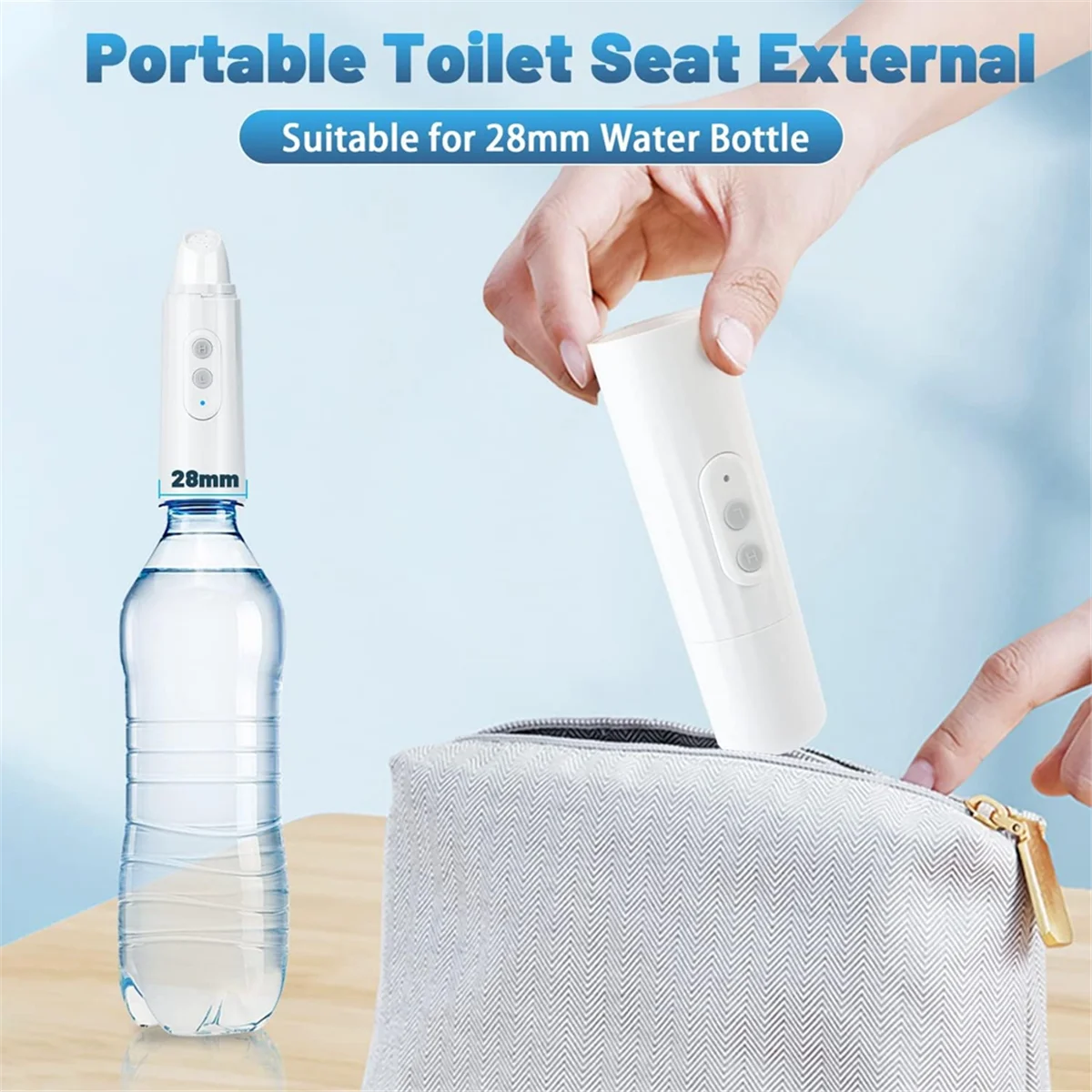 

ABFA Portable Bidet, Travel Bidet, Rechargeable Portable Bidet, Mini Handheld Portable Bidet Sprayer with Travel Bag White