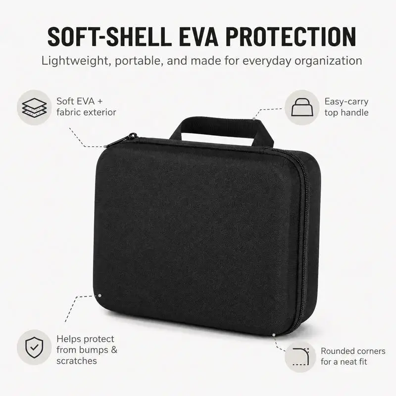 EVA-Aufbewahrungsbox, Reisetasche mit Reißverschluss, kleine tragbare Schutztasche, Outdoor-Werkzeugtasche, Organizer für Zubehör – Detail 2