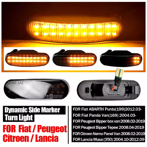 Sequential Lamp For Fiat Doblo Panda Idea Stilo Fiorino Multipla Punto Qubo Linea Musa LED Dynamic Turn Signal Side Marker Light