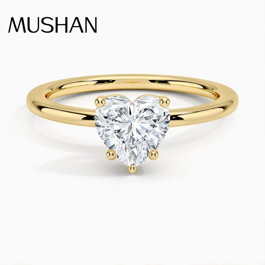 

MuShan Brand Jewelry 925 Sterling Silver Ring VVS Moissanite Formal Ring for Partner 18K Gold Plated MST Patent Fine Jewellery