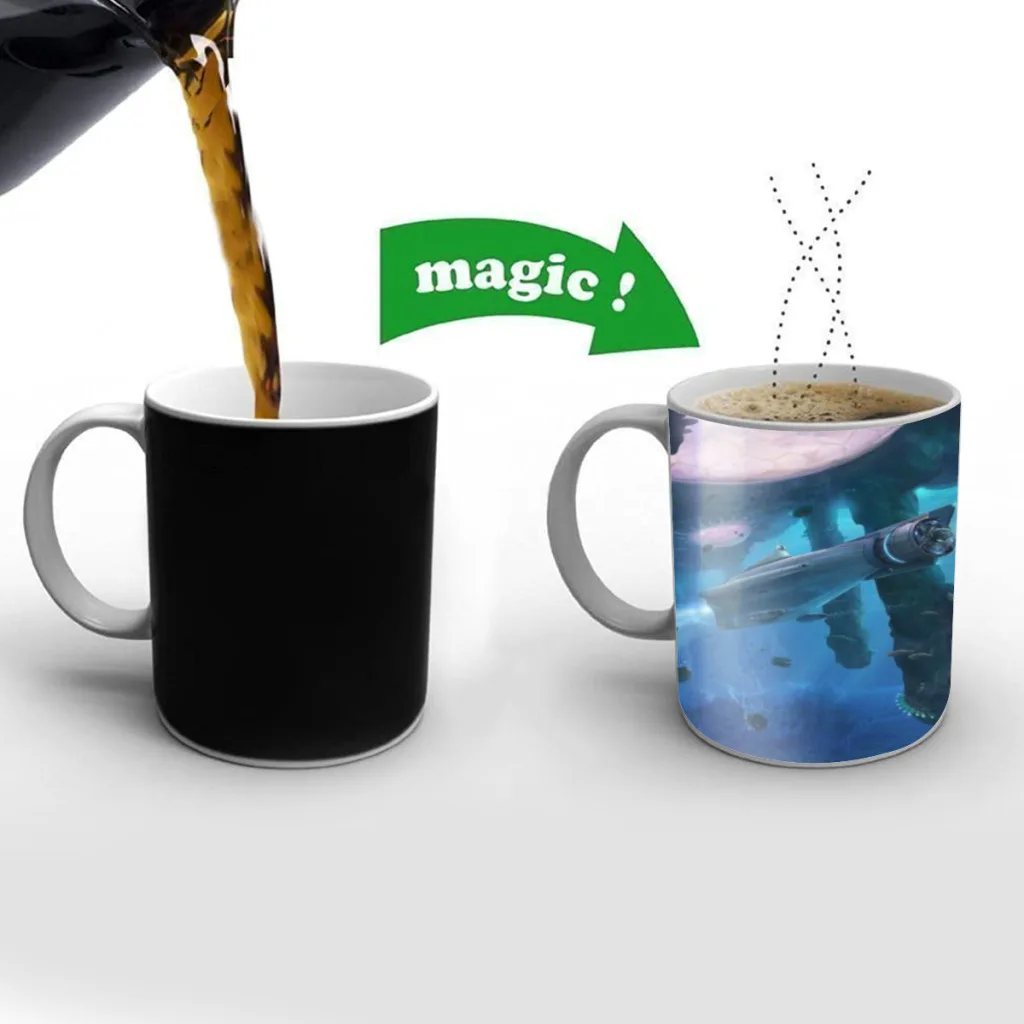 S-subnauticas game Coffee Mugs Cup Color Changed Mug Heat Sensitive Tea Cup Coffee Mug Gift Mug Drop Shipping