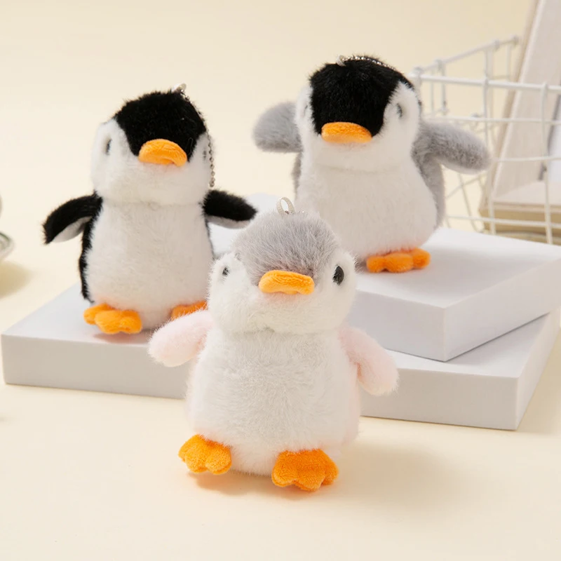 Plush Soft Stuffed Toy Keychains Cute Cartoon Penguin Doll Bag Charms Pendant Accessories Car Keyrings For Girls Kawaii Gift