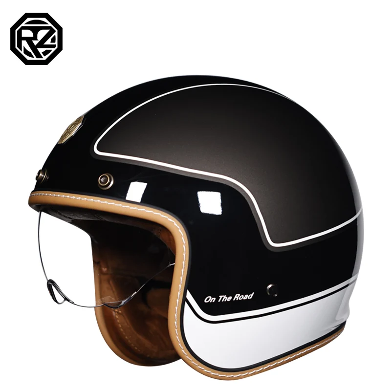 

Retro 3/4 Open Face Half Motorcycle Helmet ORZ 301 Lightweight Adult Vantage Jet Helmet for Men Women DOT Approved