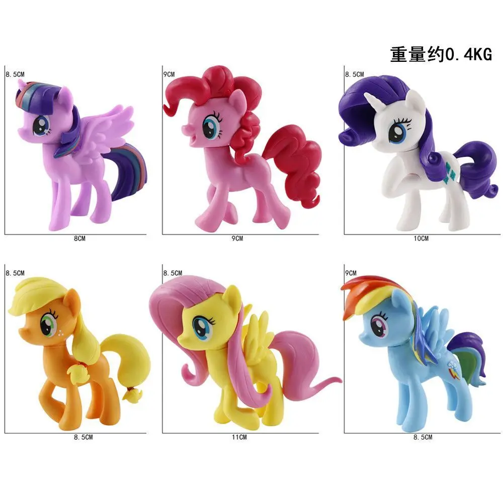 My Little Pony 9cm Princess Luna, Pinkie Pie Rarity and Cloudbelle Trendy Toy Figurines Birthday Gift for Girls, Home Decoration - view 2